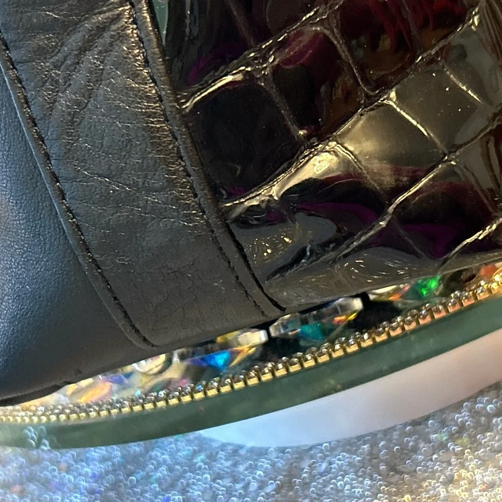 Brighton Black Croc-Embossed Tote Bag Approx. 13 x 9 x 4 - Picture 7 of 15